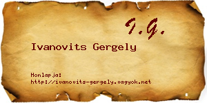 Ivanovits Gergely névjegykártya